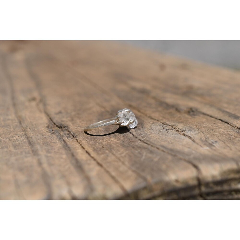 Lake County diamond engagement ring, sterling silver size 4 American made - Picture 2 of 9